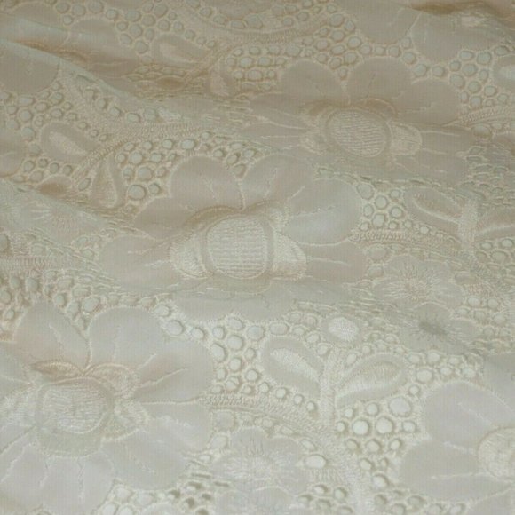 Milly Minis Little Girl Navy Silk Trim Off White Cotton Lace Dress Size 5 - Picture 3 of 12